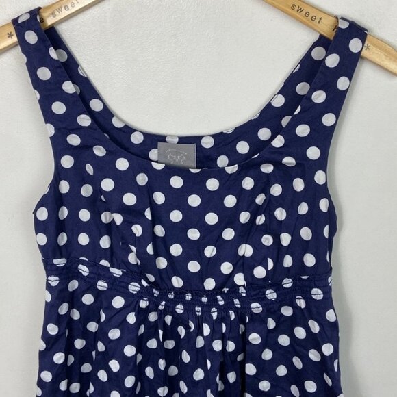 Anthropologie Dixie Dot Dress Blue White Polka Dot Vanessa Virginia Mini Size 0 - Picture 7 of 11